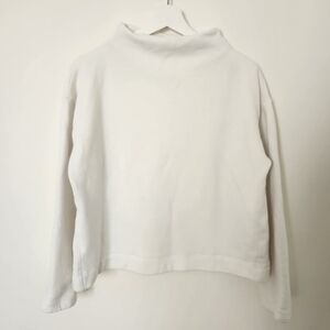 Eileen Fisher Organic Cotton Funnel Neck Box Top Small